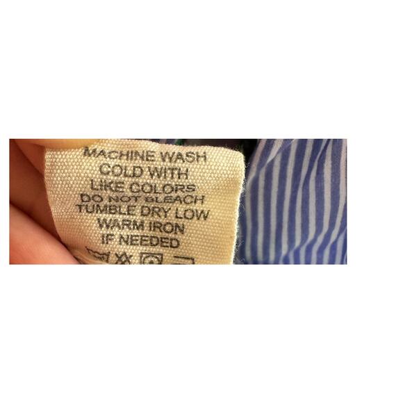 Violet Sky Blue Striped Cherry Print Half Button Top Size Medium - Picture 7 of 7